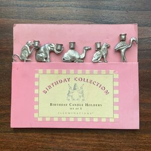 Illuminations Birthday Candle Holders, set of 5 🐵🐘🐪🦁🦩